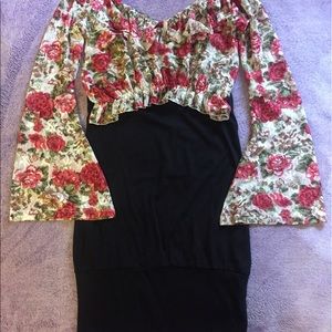 NWOT flower one piece dress