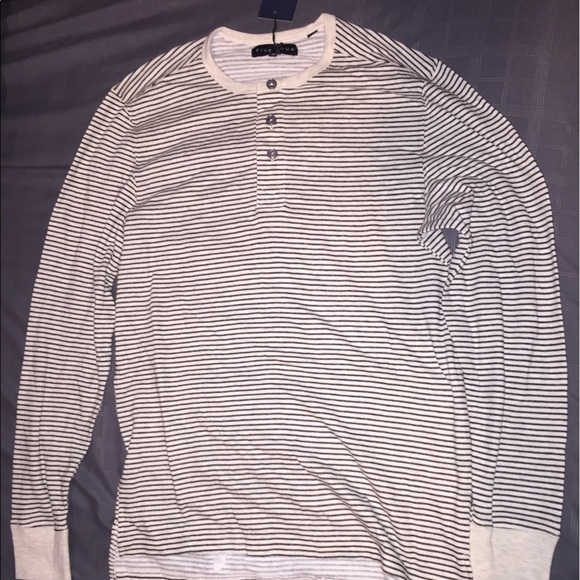 Black and white stripe long sleeve shirt - Picture 1 of 3