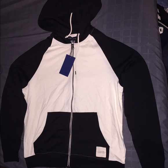 Black and white zip up hoodie - Picture 1 of 3