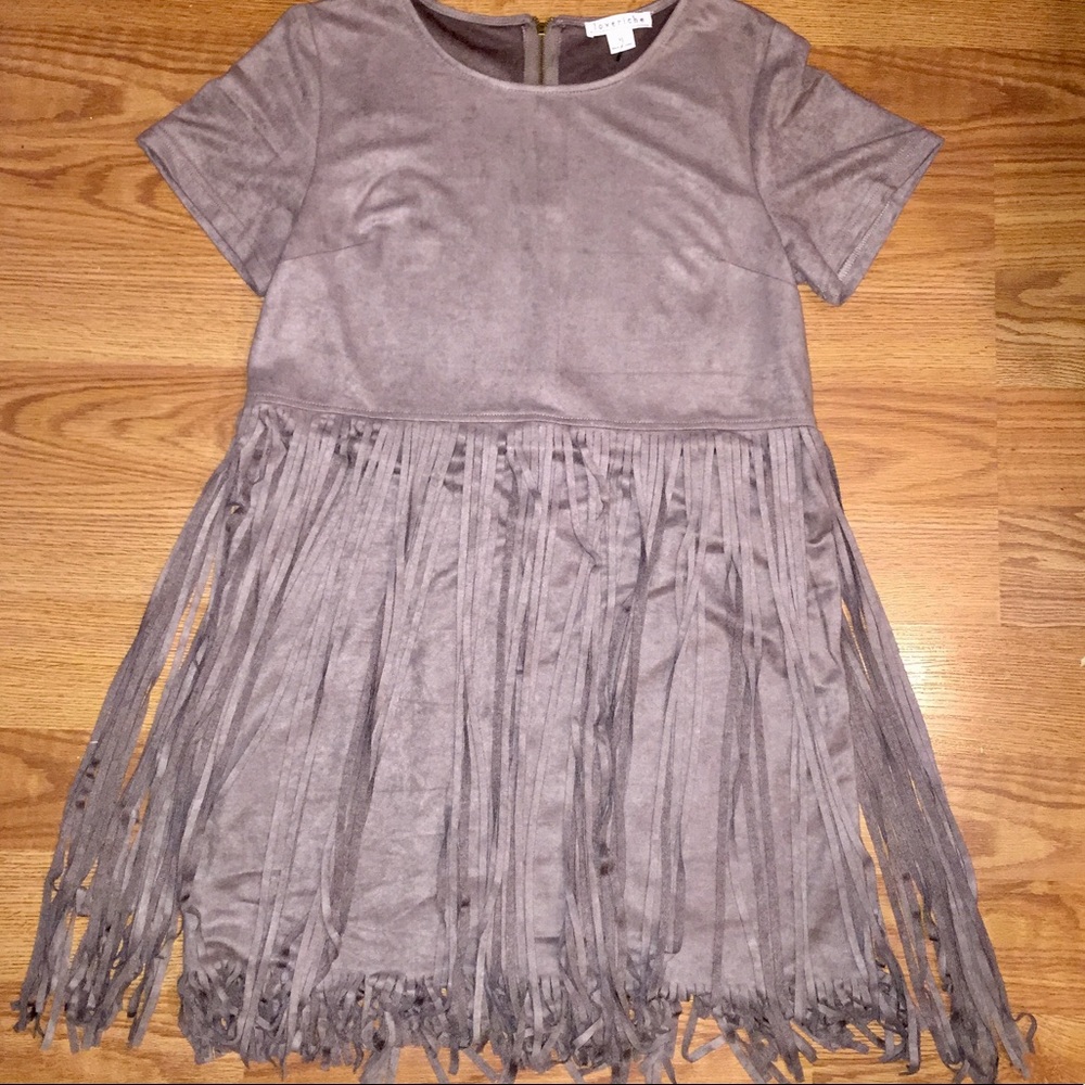 Suede, Fringe Accent Dress💎