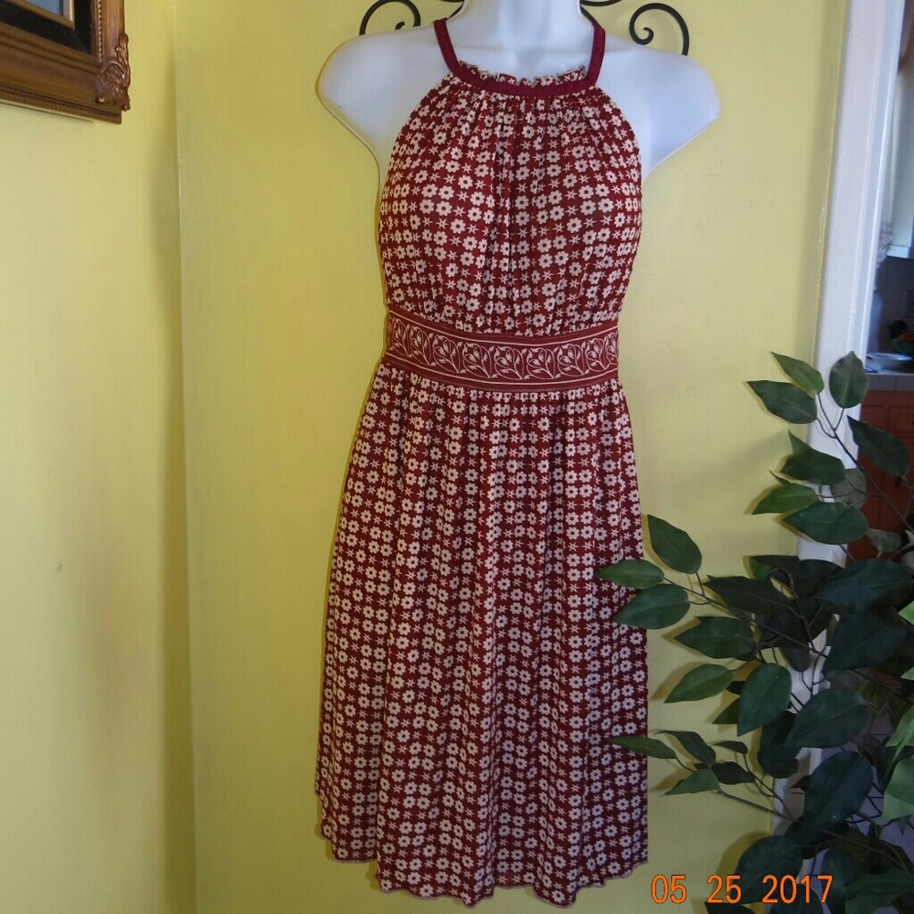 Max Studio Floral Burgundy Dress