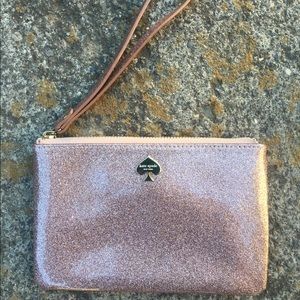 Pink glitter Kate spade wristlet