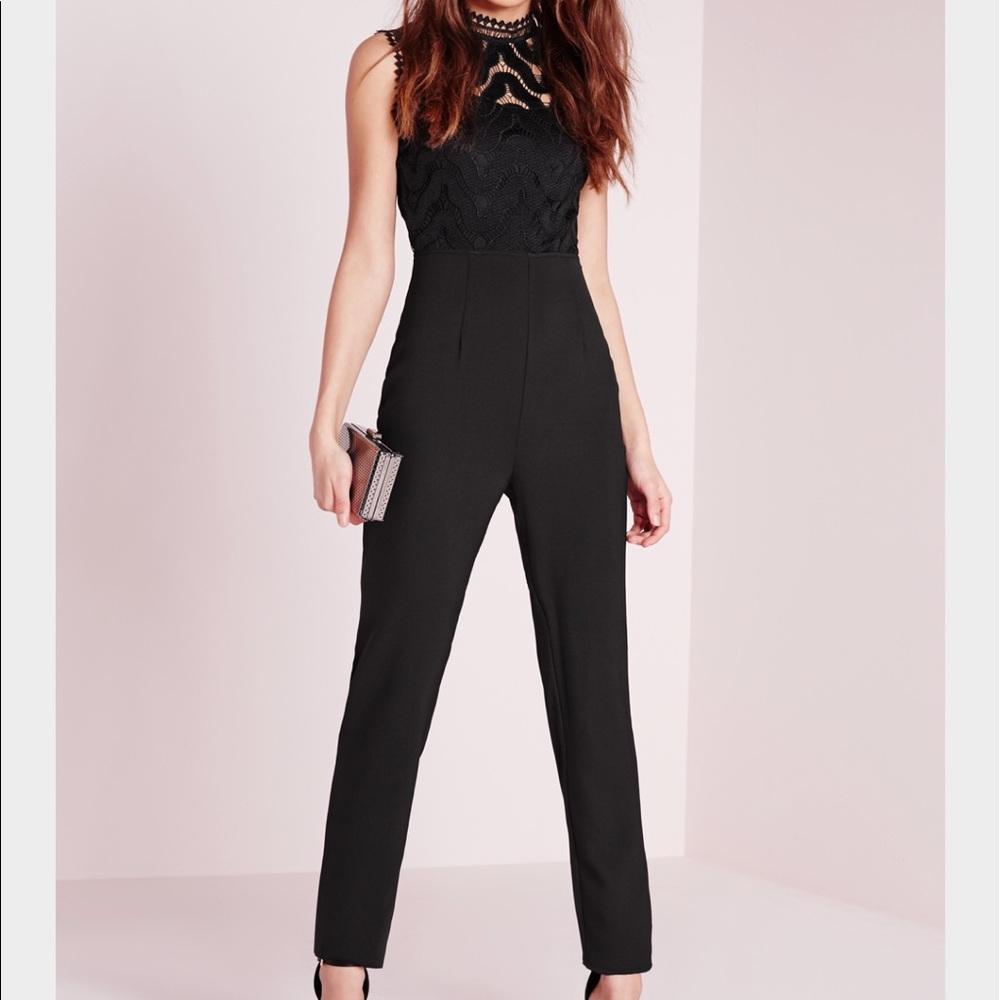 Sleeveless Black Lace Jumpsuit