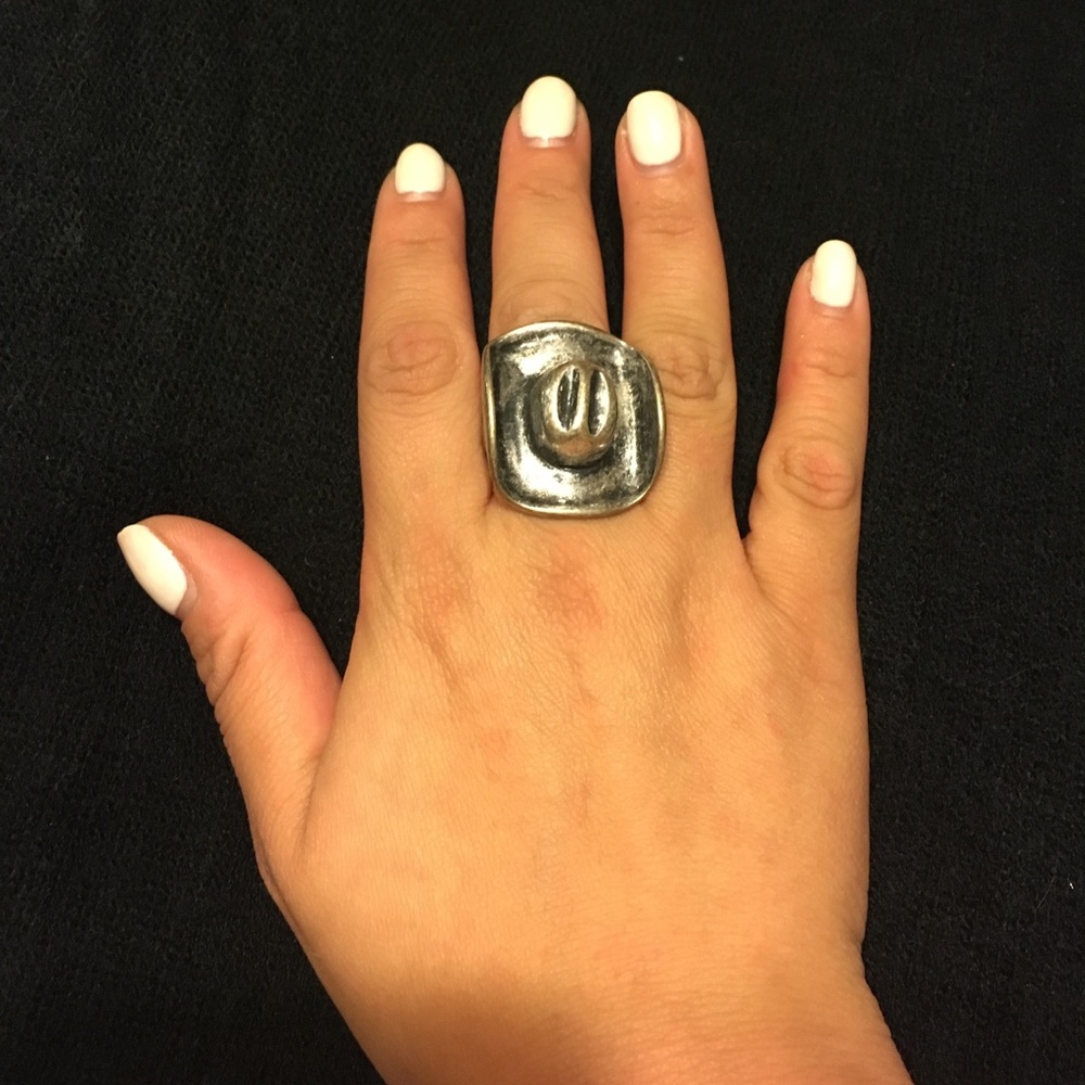 Antique Silver Cowboy Hat Ring