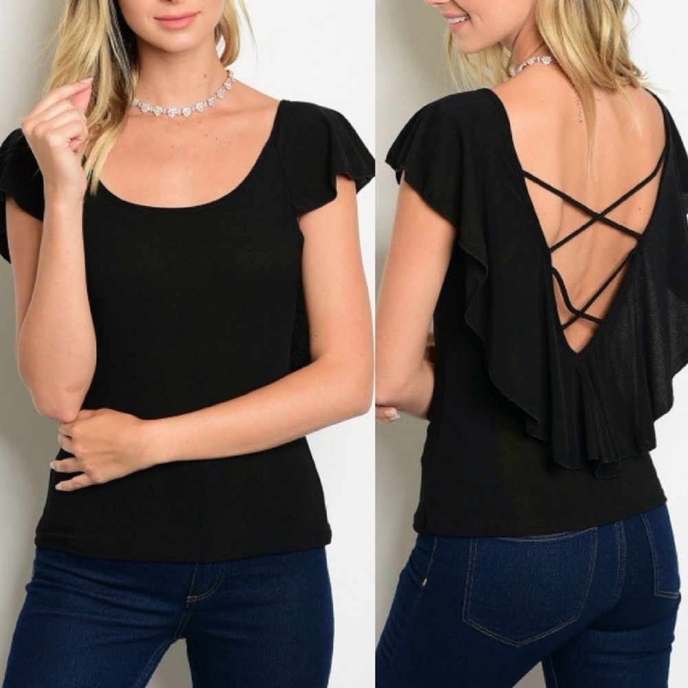 Black Open Back Top