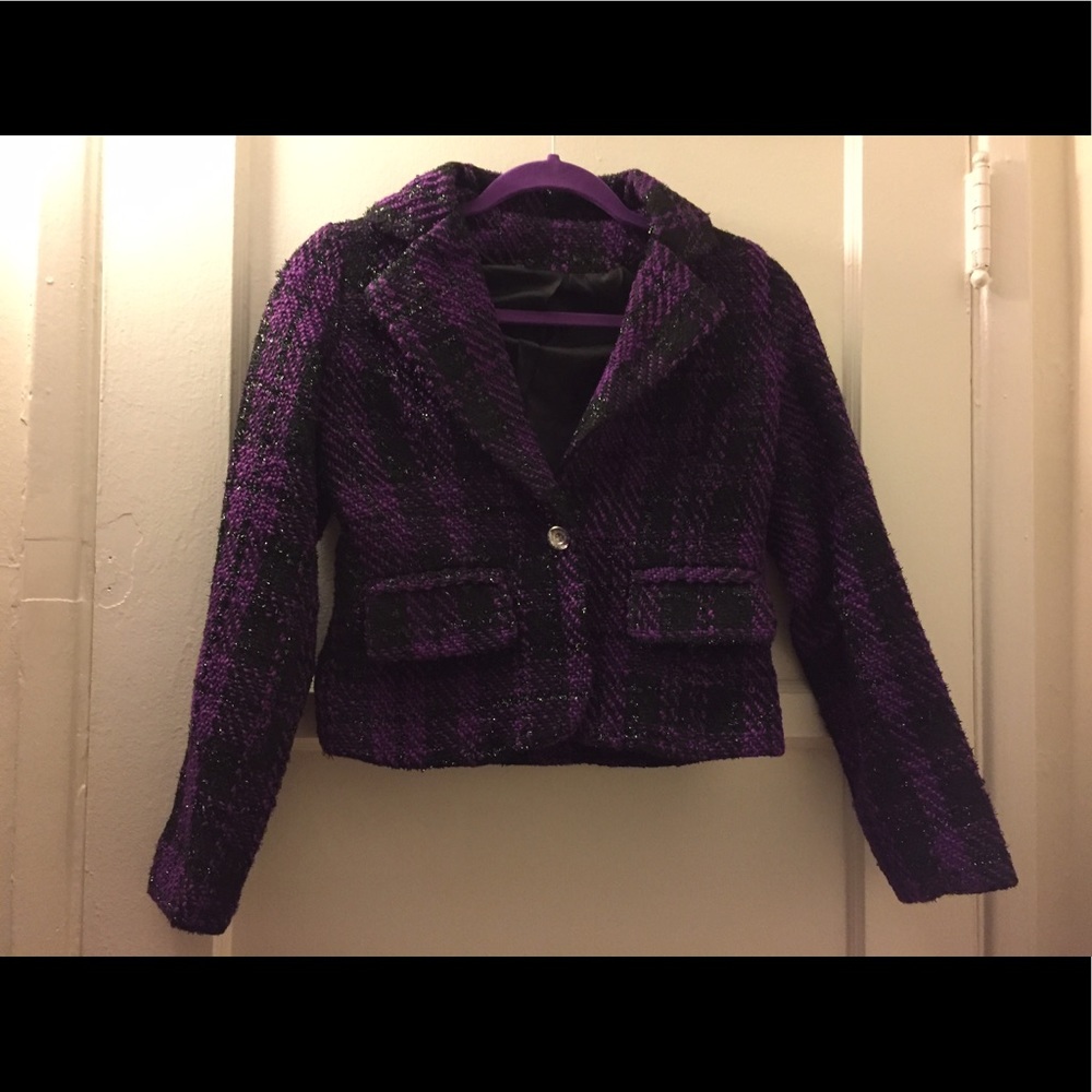 NWOT 2pc purple tweed suits set