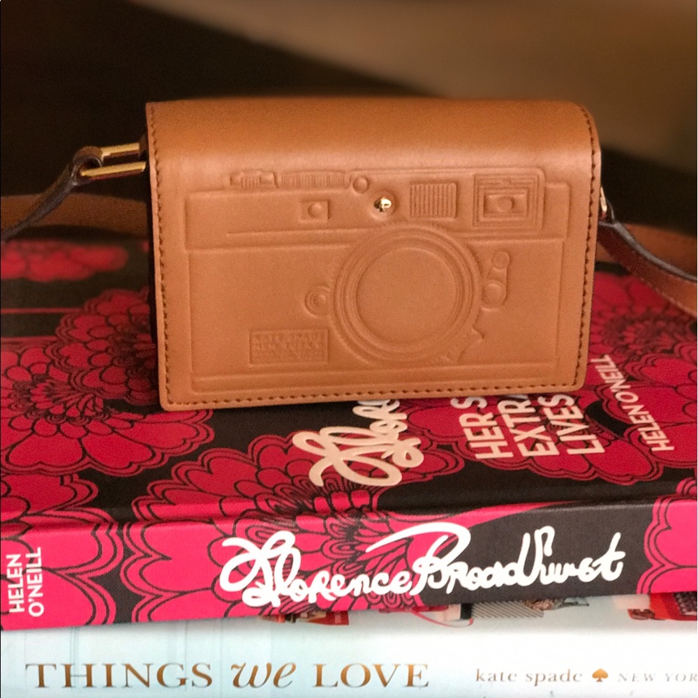 Kate Spade tiny brown "camera" crossbody bag