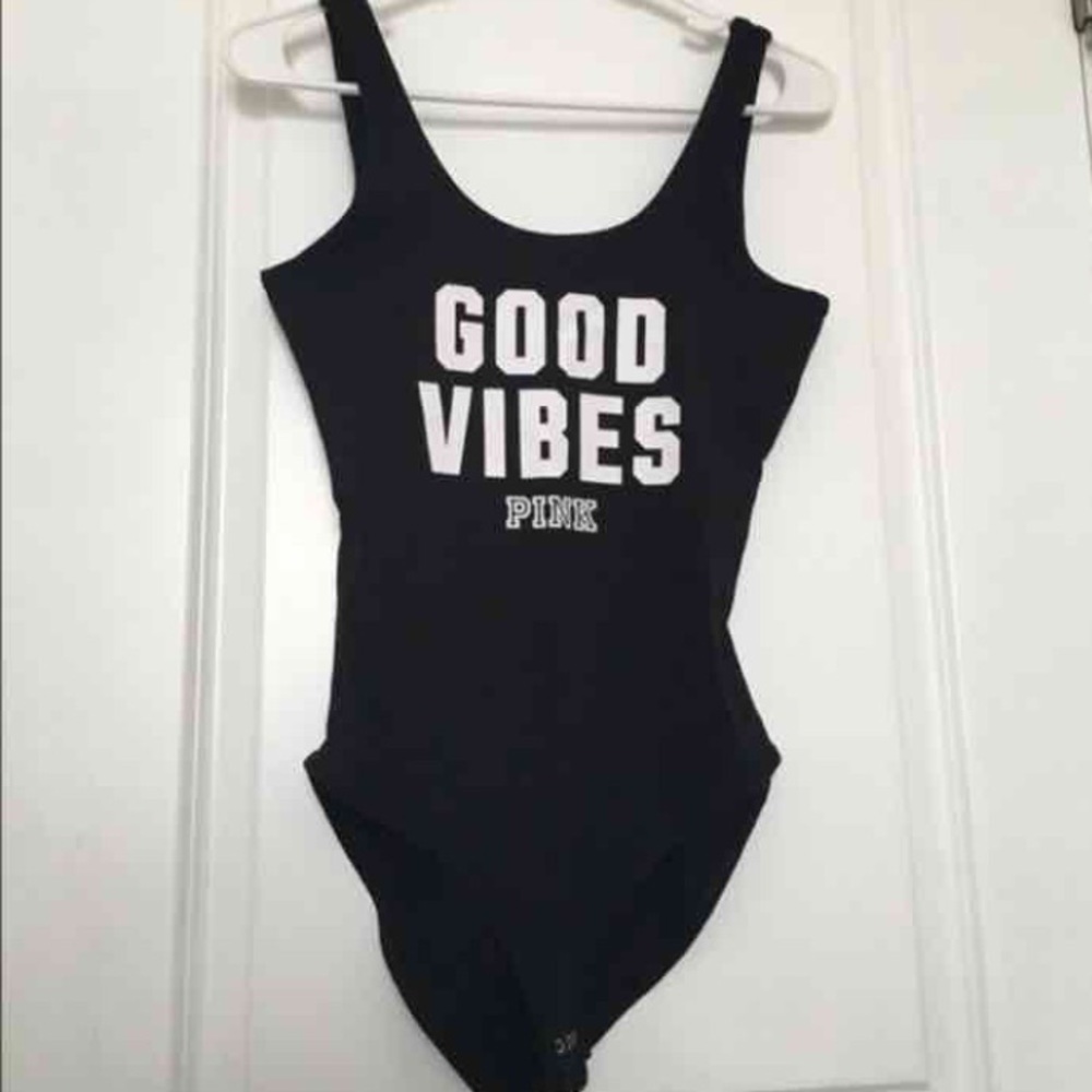 Good vibes Victoria Secret pink bodysuit