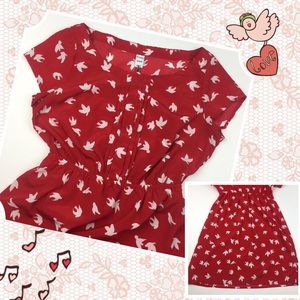 Old Navy Bird Dress Size Extra Small Cinched Waist