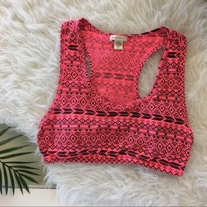 Intimates & Sleepwear - Bright Coral Tribal Print Sports Bra Intimates & Sleepwear - Bright Coral Tribal Print Sports Bra