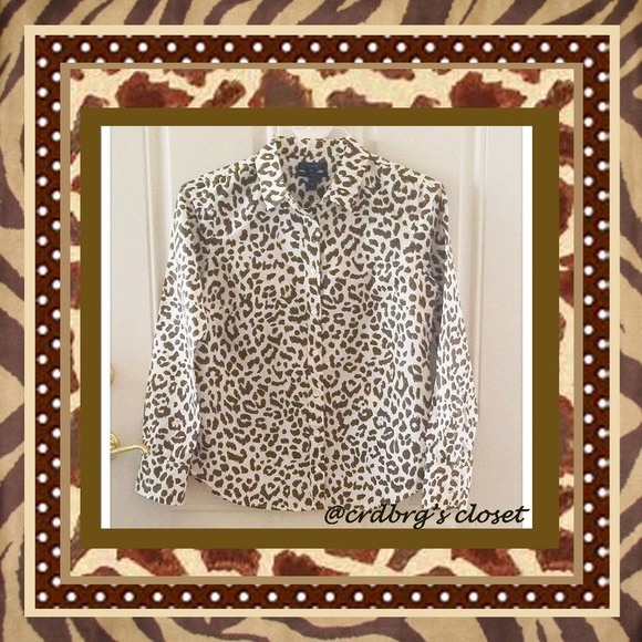 NWT, JCrew Leopard Print Shirt - Picture 3 of 4