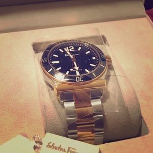 NWOT Salvatore Ferragamo 1898 Two-Tone Sport Watch