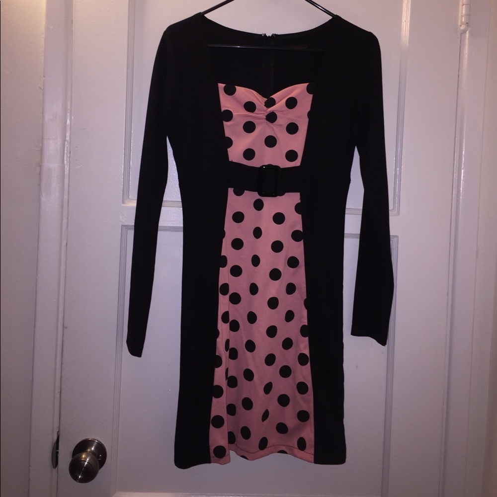 NWOT pink polka dot one piece