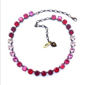 Swarovski Crystal Pink and Red Ombré Necklace