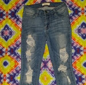 Distressed Cello Skinny Jeans
