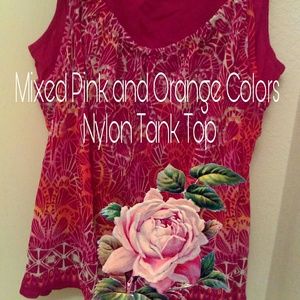 Mixed Pink and Orange Colors Summer Nylon Tank Top