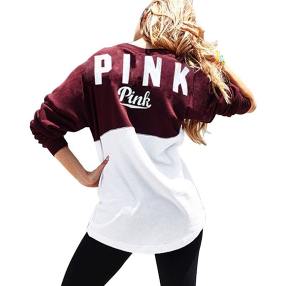 Victoria Secret Love Pink Long Sleeve Printed Top - Picture 2 of 3