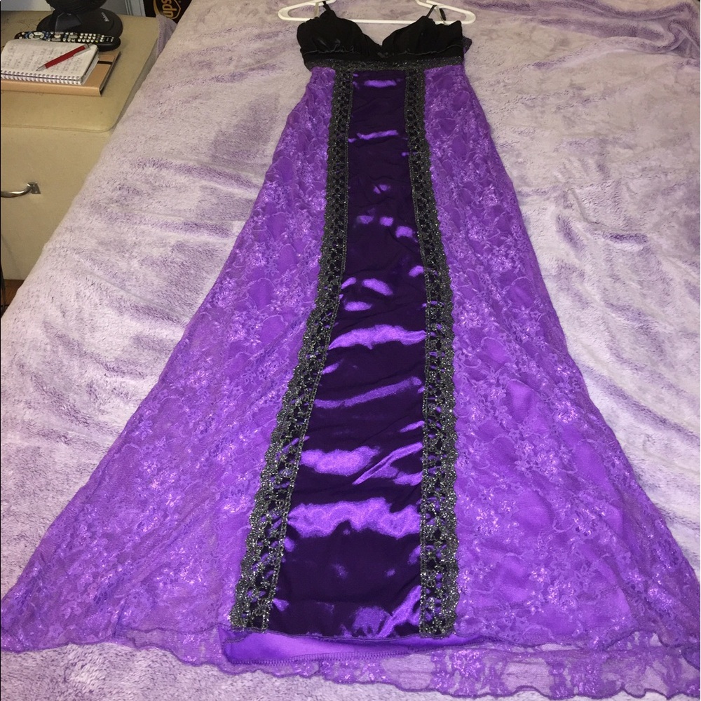Purple laced long dress