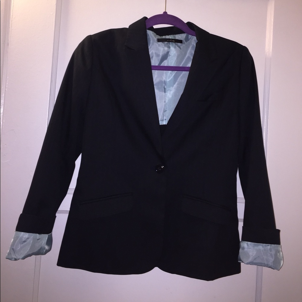 NWOT 2pc blue striped black suits