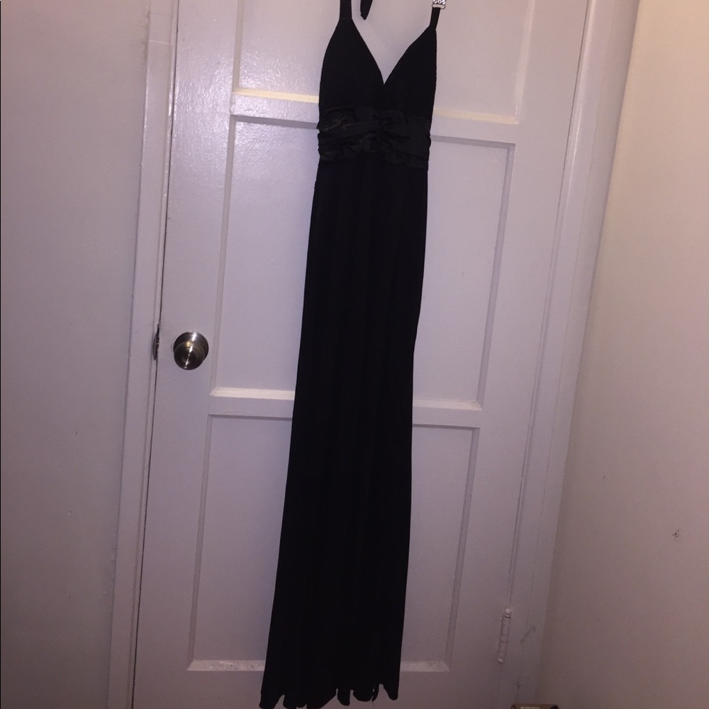 Black laced long dress