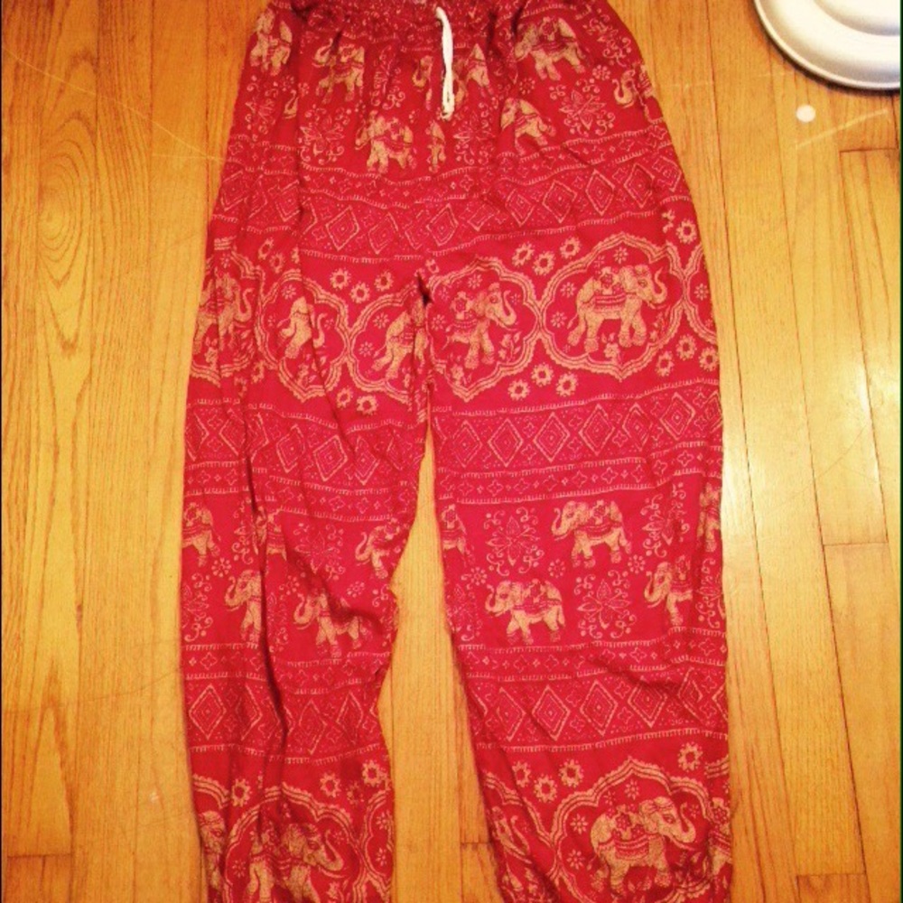 🐘🔴Red elephant Indian harem pants