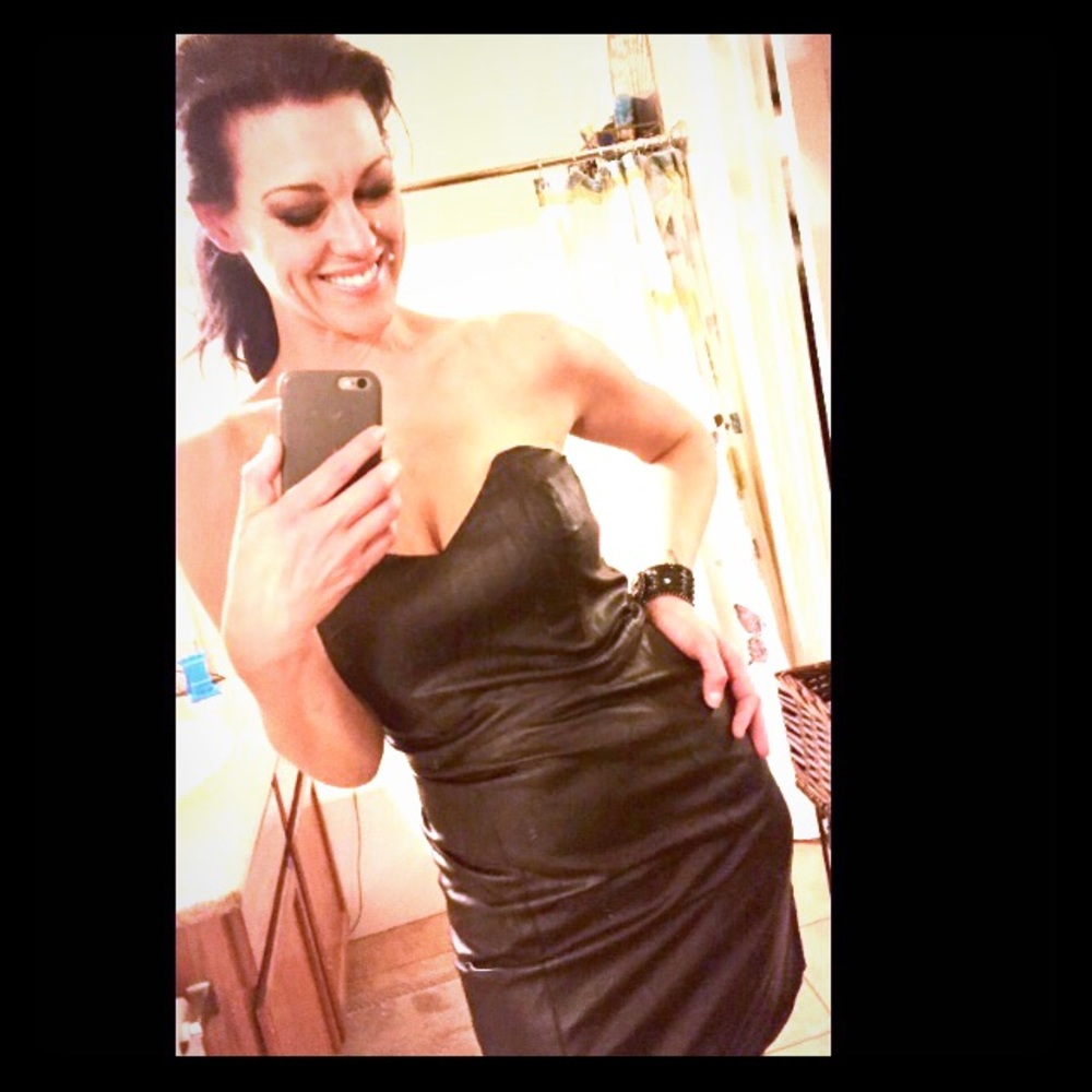 CLEARANCE‼️Myne Vegan Leather Body Con Mini Dress