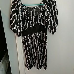 Guess black and white satin dress