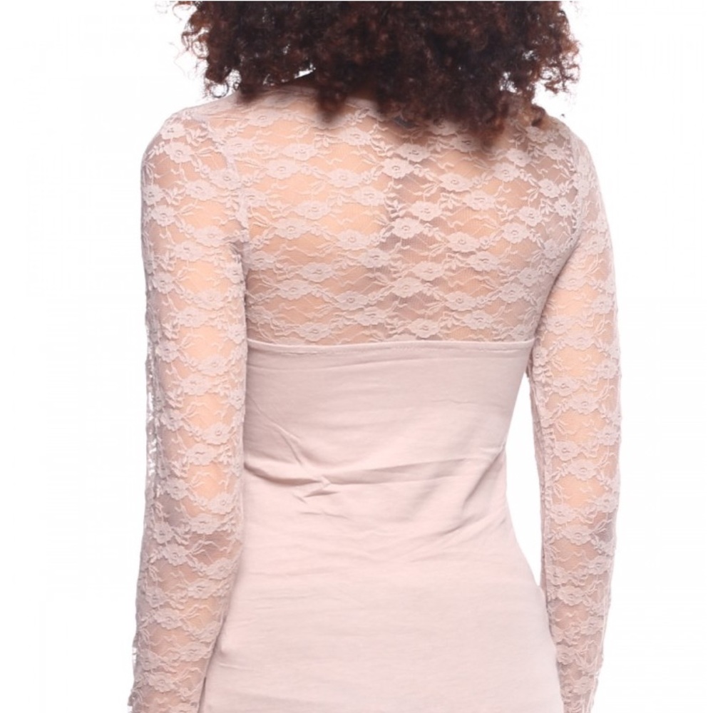 NWOT Sweetheart Floral Lace Long Sleeve Top - Picture 8 of 8