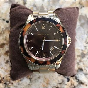 MK authentic gold and tortoise women's watch