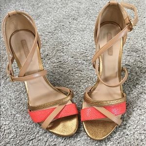 Longchamp  gold and pink Stilettos