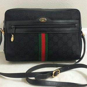 Gucci crossbody black monogram canvas & leather