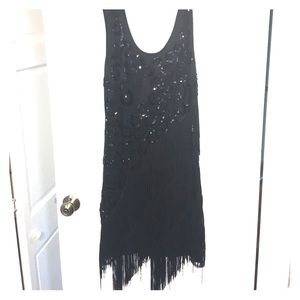 Black Fringe Dress great for a Great Gatsby Party!