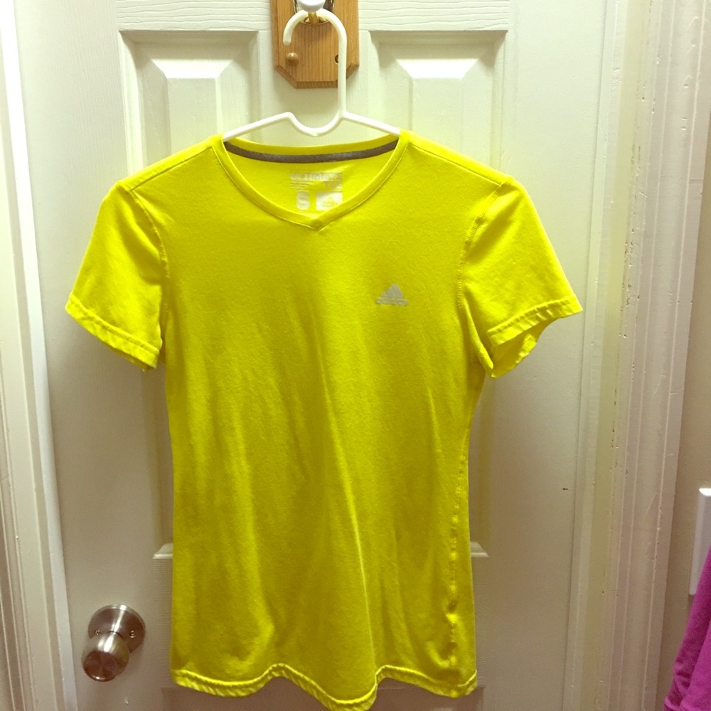Adidas bright yellow workout tshirt