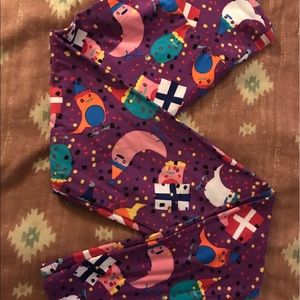 Lularoe birthday confetti bird leggings TC