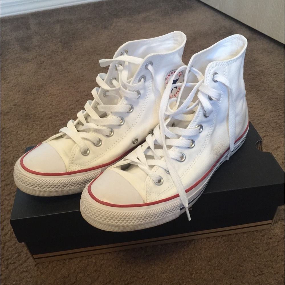 Women's white high top converse
