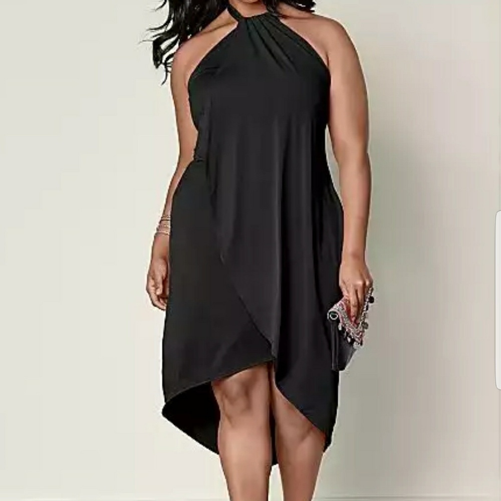 PLUS SIZE WATERFALL MAXI DRESS
