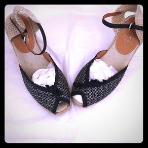 Coach Espadrilles Wedges, Size 6.5