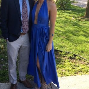 Lulus open back halter maxi dress size small