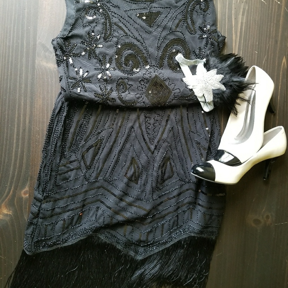 Great Gatsby 1920 Flapper Dress and head peice!