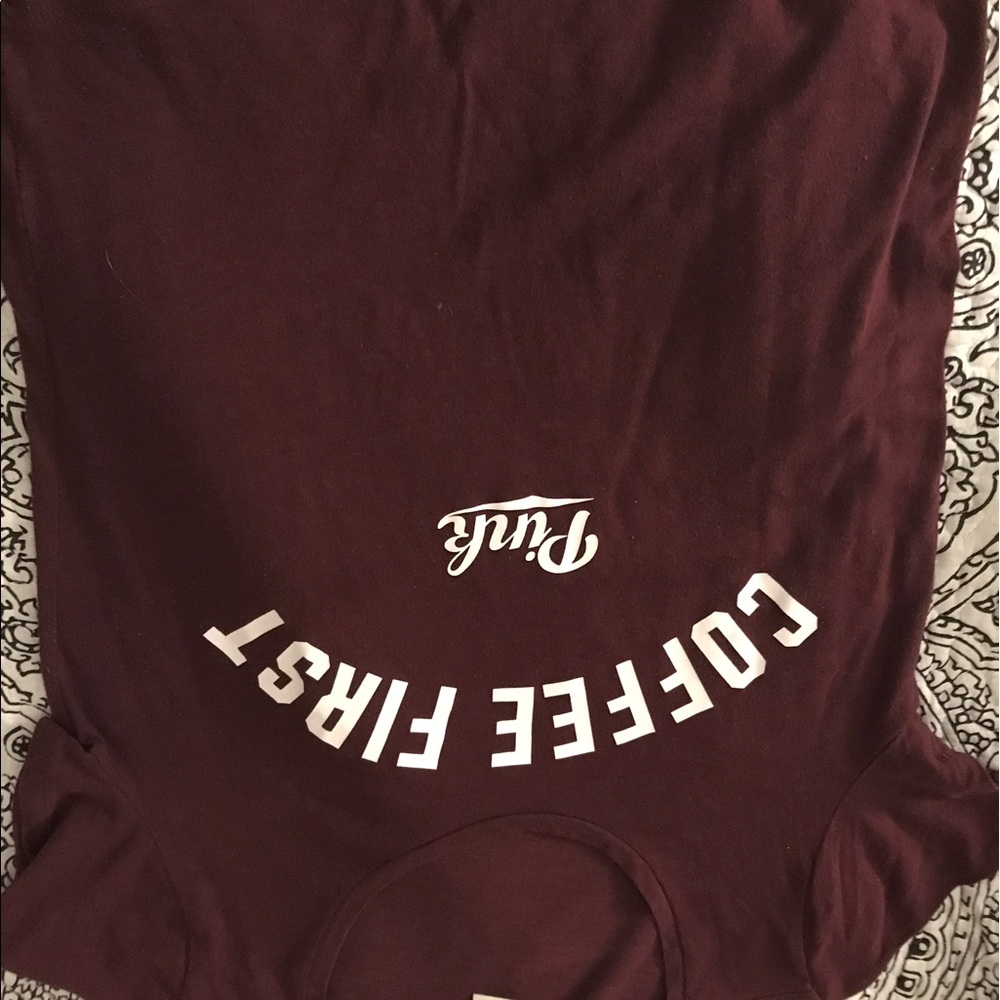 Victoria's Secret "Coffee First" medium t-shirt