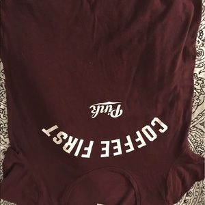 Victoria's Secret "Coffee First" medium t-shirt