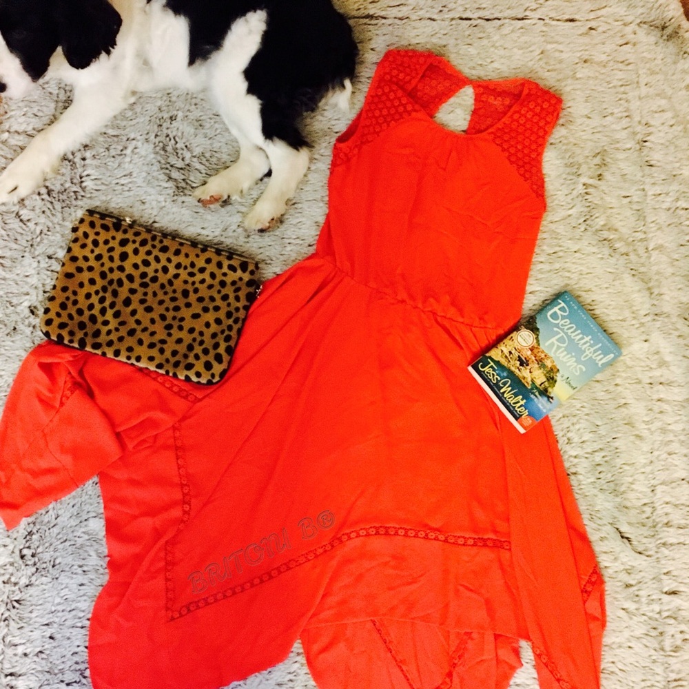 NWOT BCBG Handkerchief Hem Dress 💃🏼Dark Coral