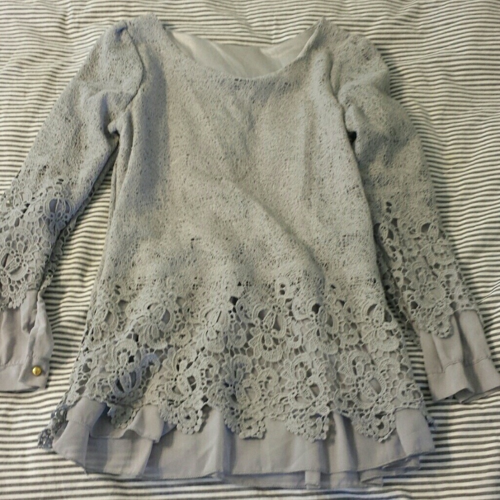 Lace Gray Blouse