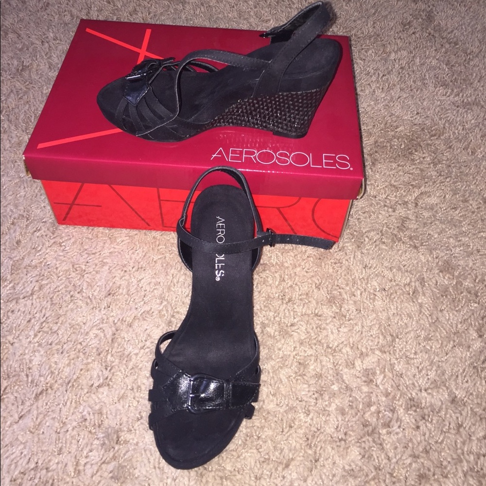 Cute black wedges