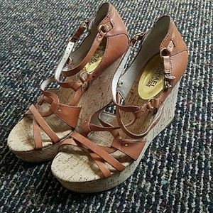 Women Michael Kors Platform Wedge Strappy Sandals