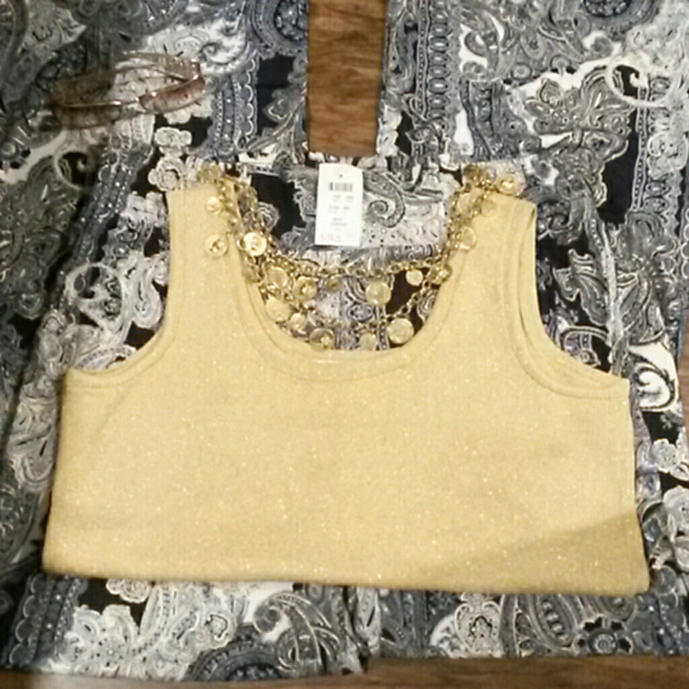 CACH'E sz 14 Womans clothing Royal Blue Gold Pants