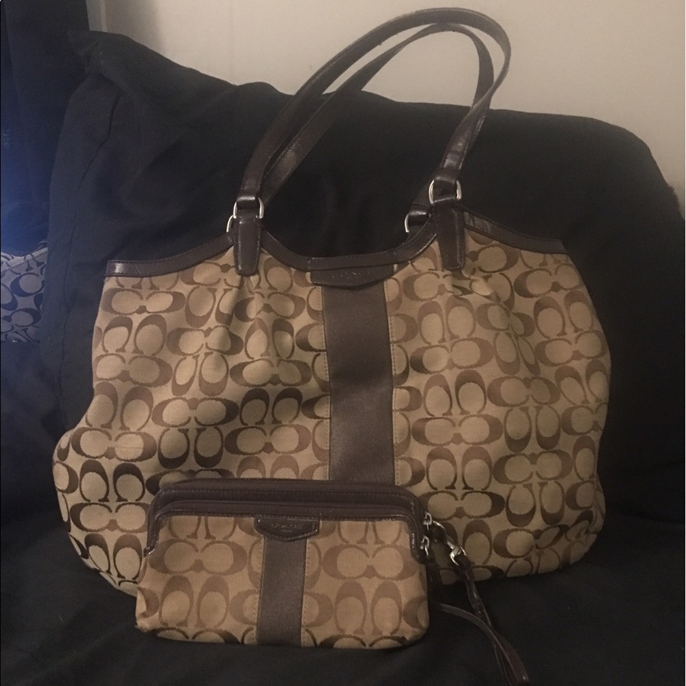 Large Coach Hobo bag and matching wallet