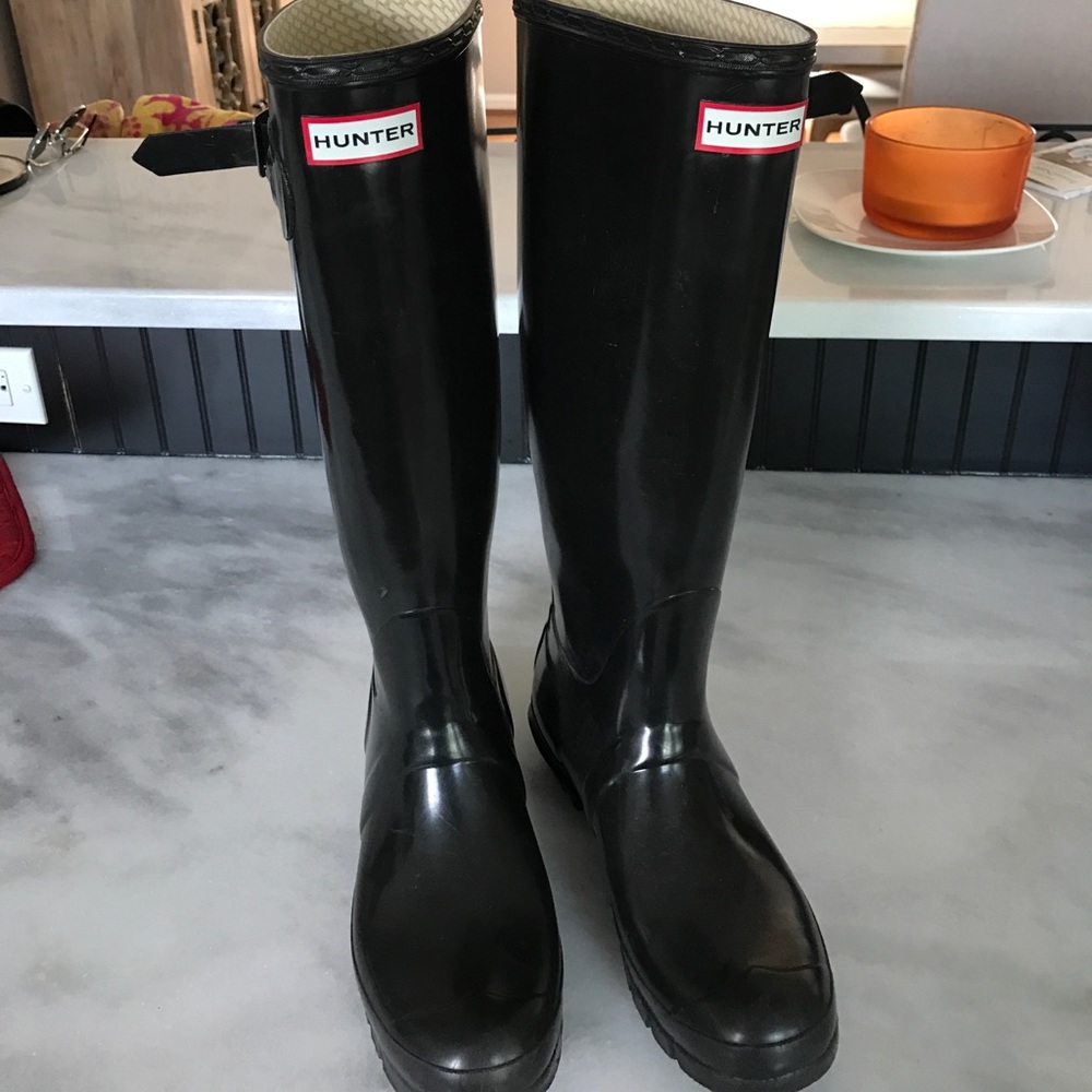 Hunter original gloss tall black rain boots