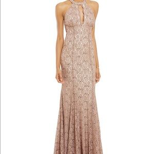 R&M Richards floor length halter dress