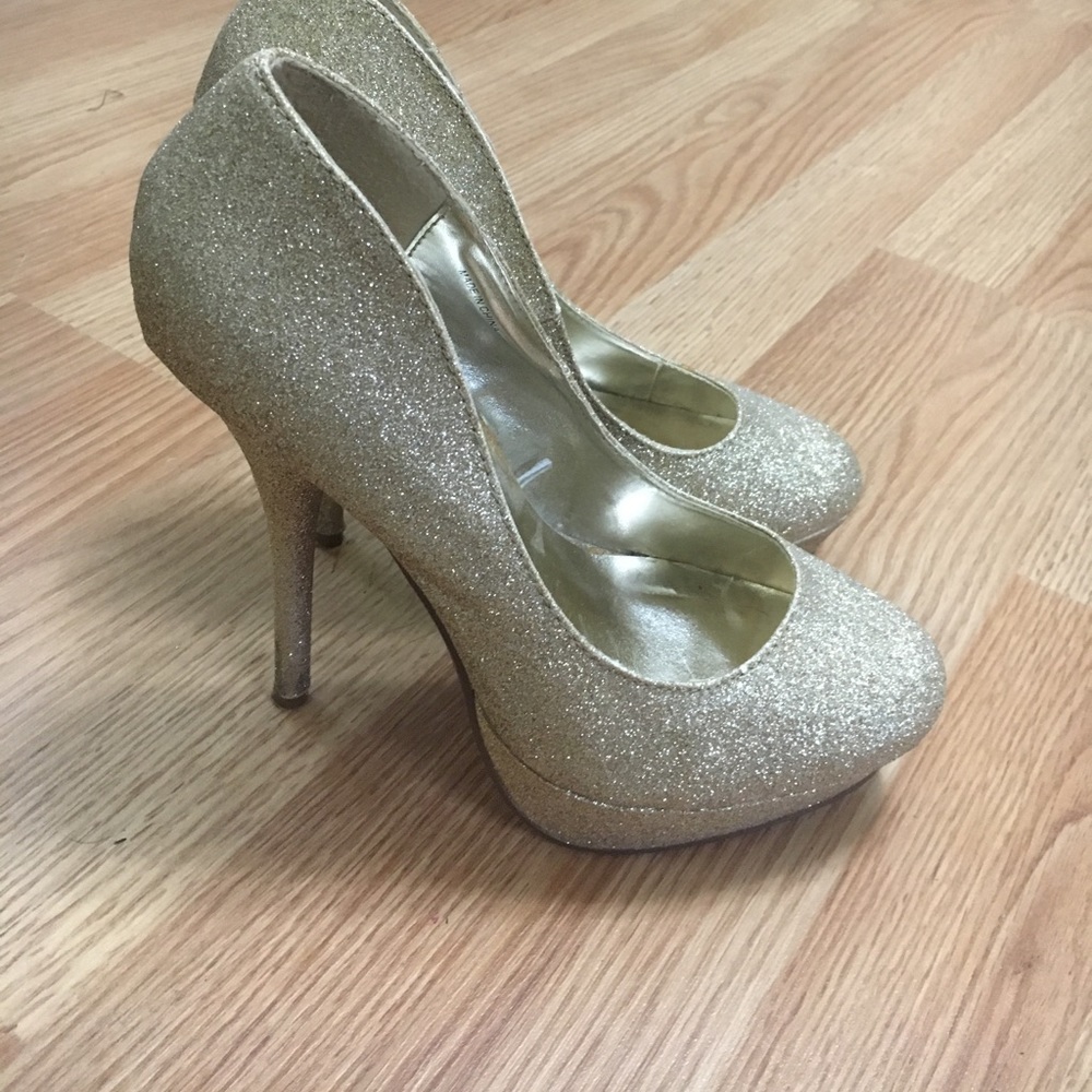 Forever 21 gold sparky platforms